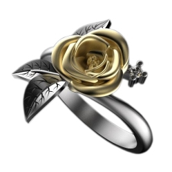 Кольцо с бриллиантом "Розочка"